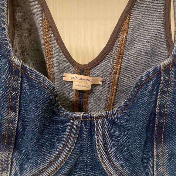 Paloma Wool Ramon denim crop top bustier corset - Picture 2 of 6